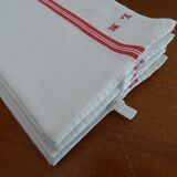 Lot 6 old cotton towels monogrammed LM