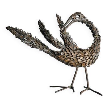Salvino Marsura, Brutalist Sculpture Bird, 1970s, Iron