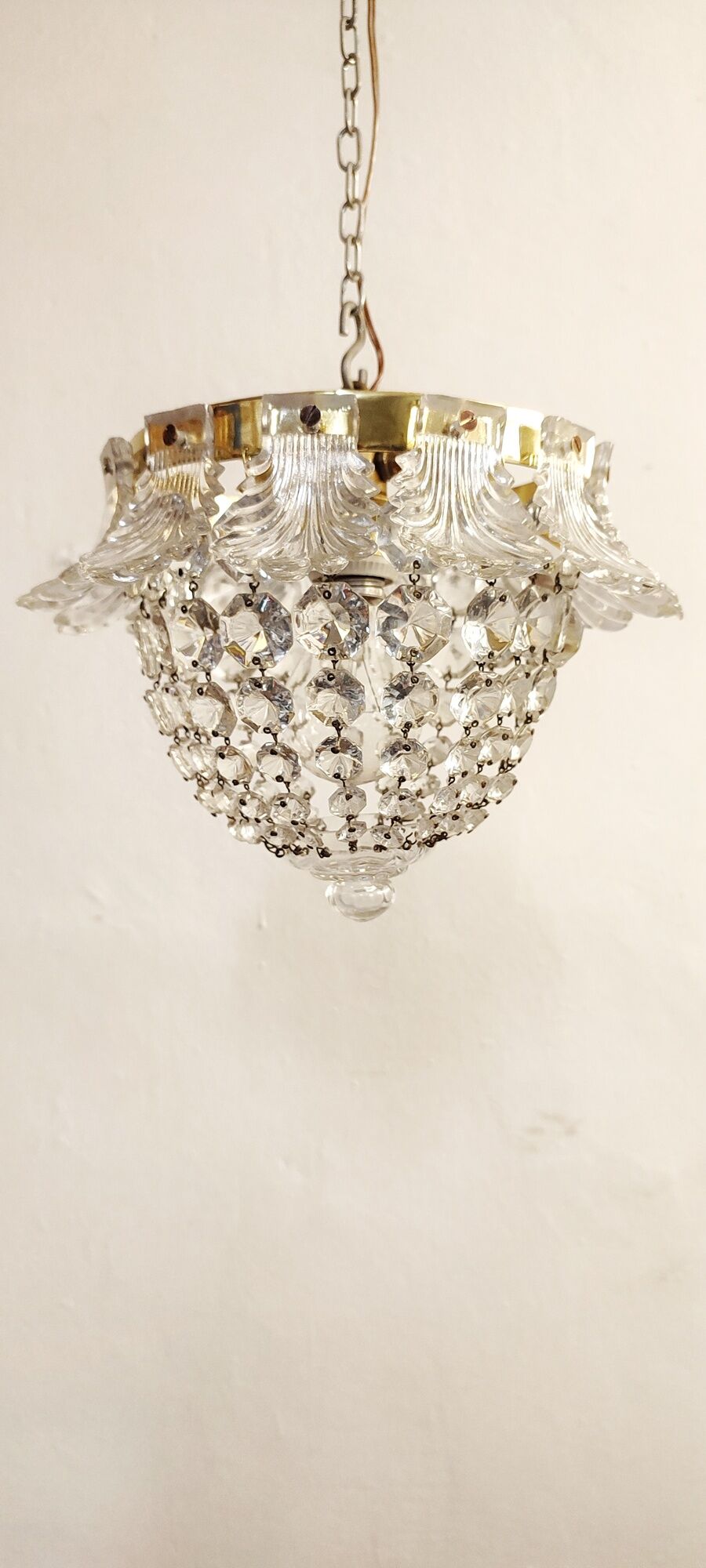 Classic crystal ceiling lamp France 1950s