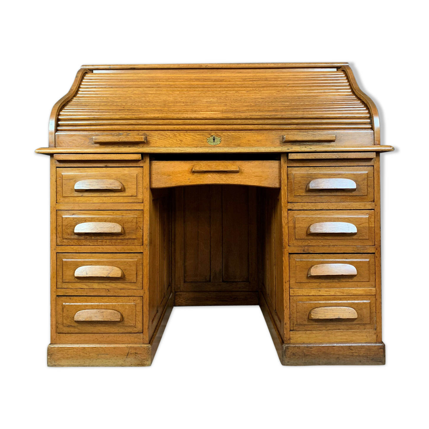 American center office blond oak box period 1900