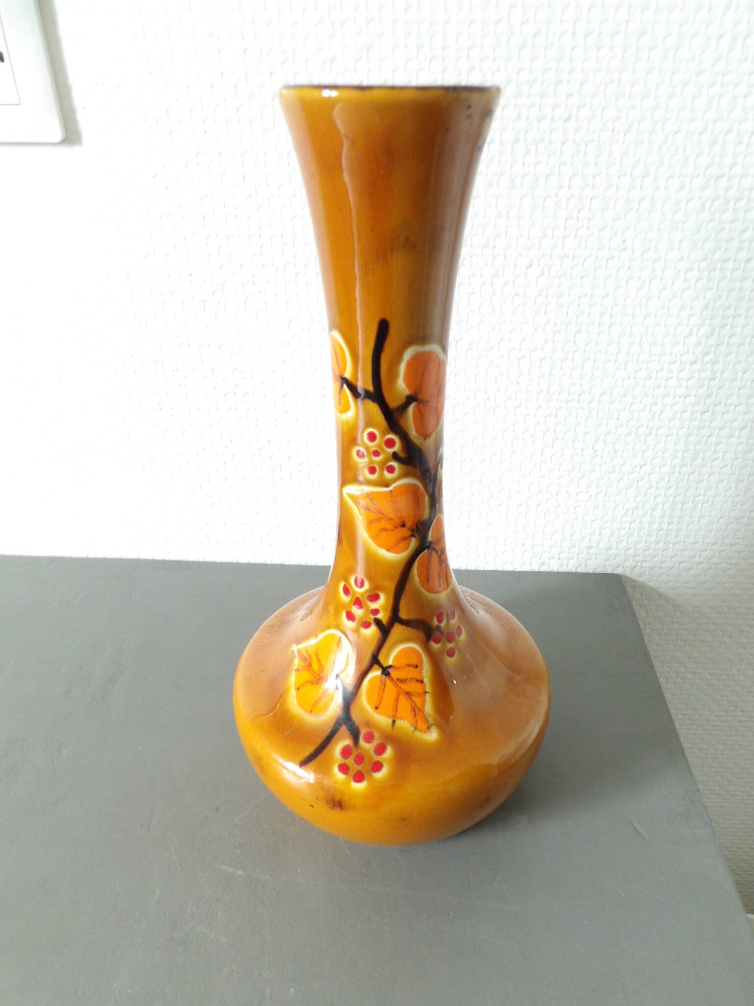 Orange neck vase