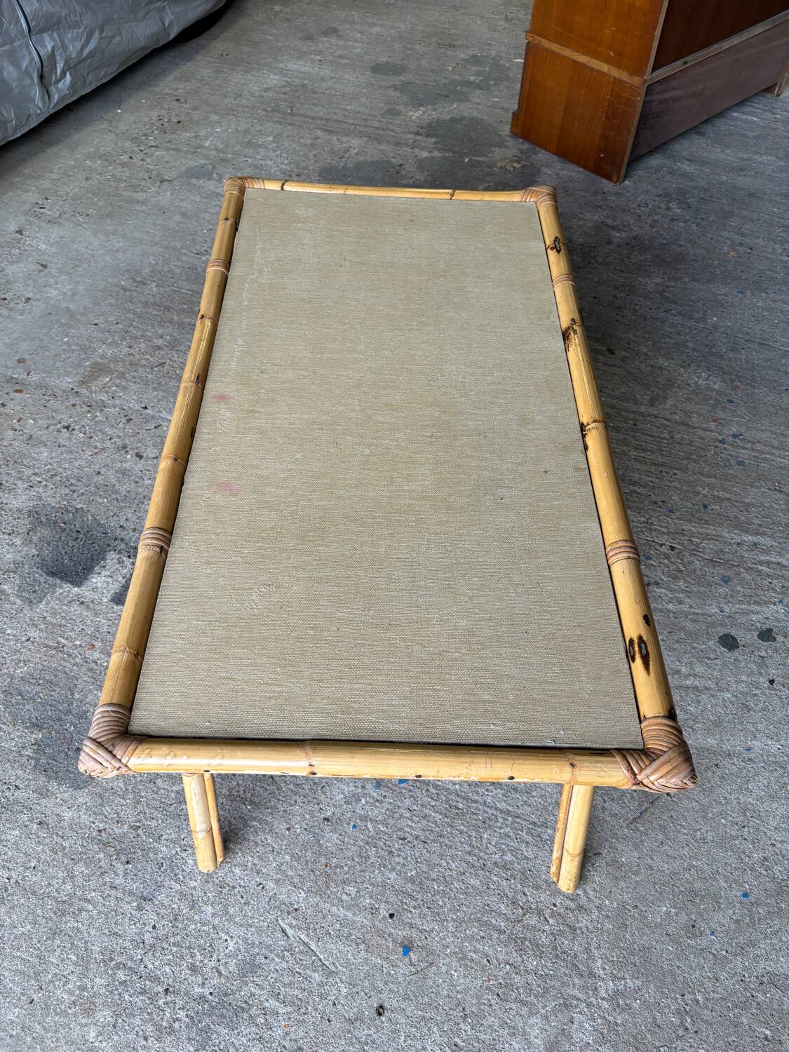 Vintage rattan table