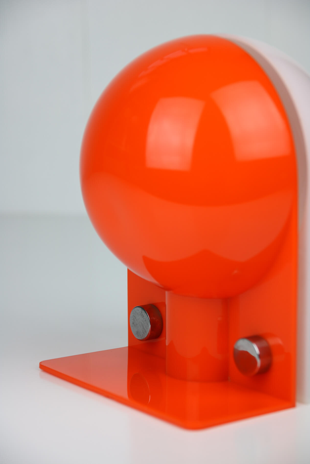 Space Age orange table lamp from Sergio Brazzoli for Guzzini, 1970s