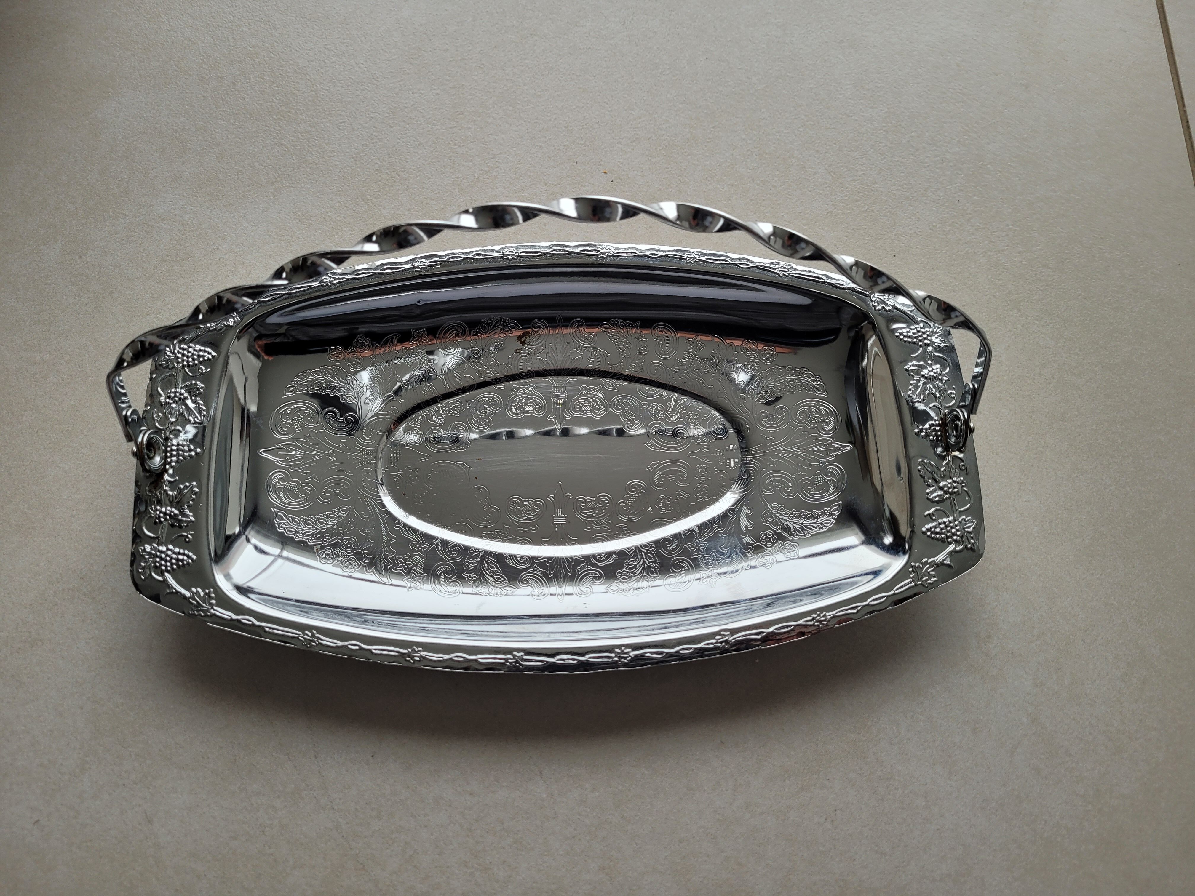 Stainless steel serving tray