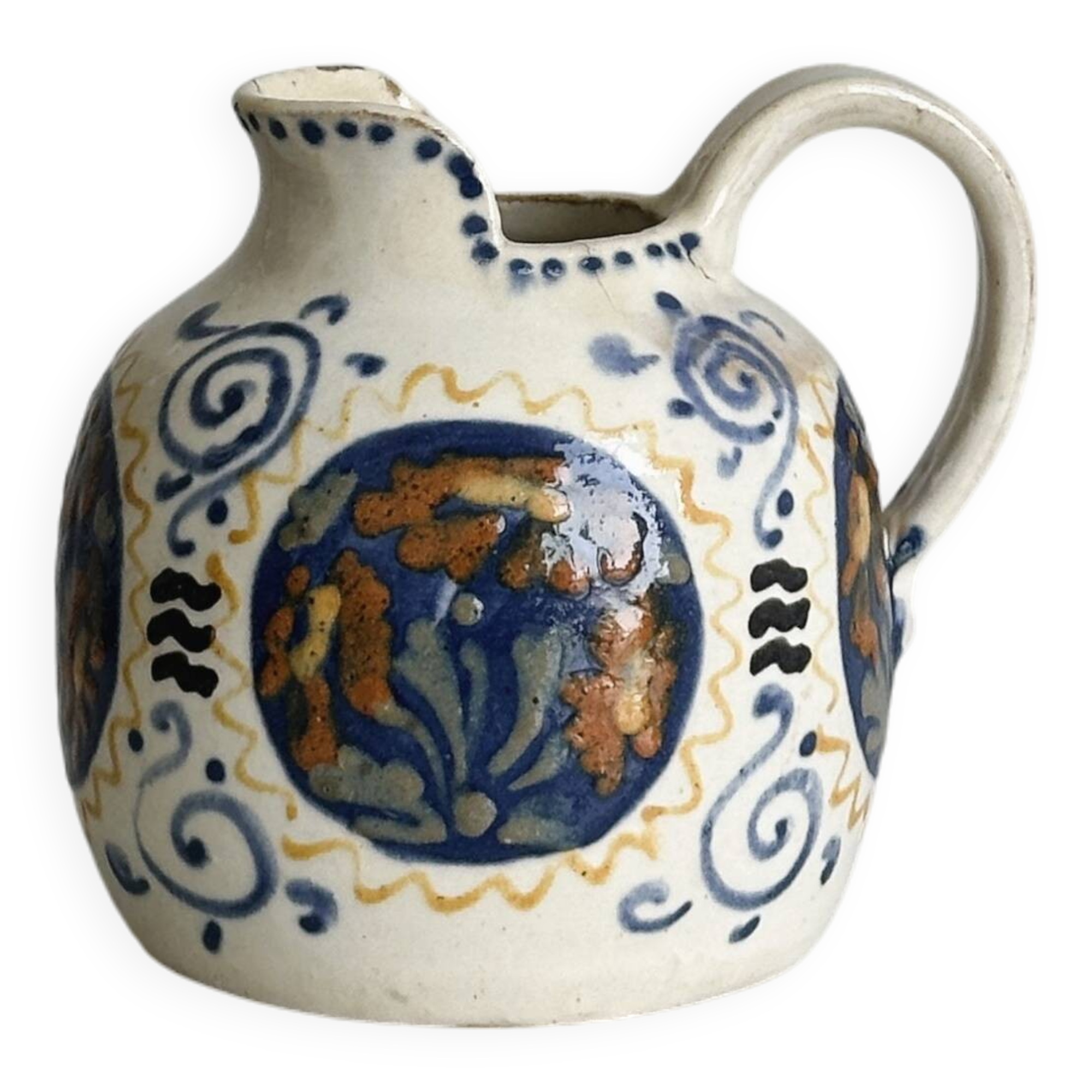 Hand painted ceramic decorative pitcher