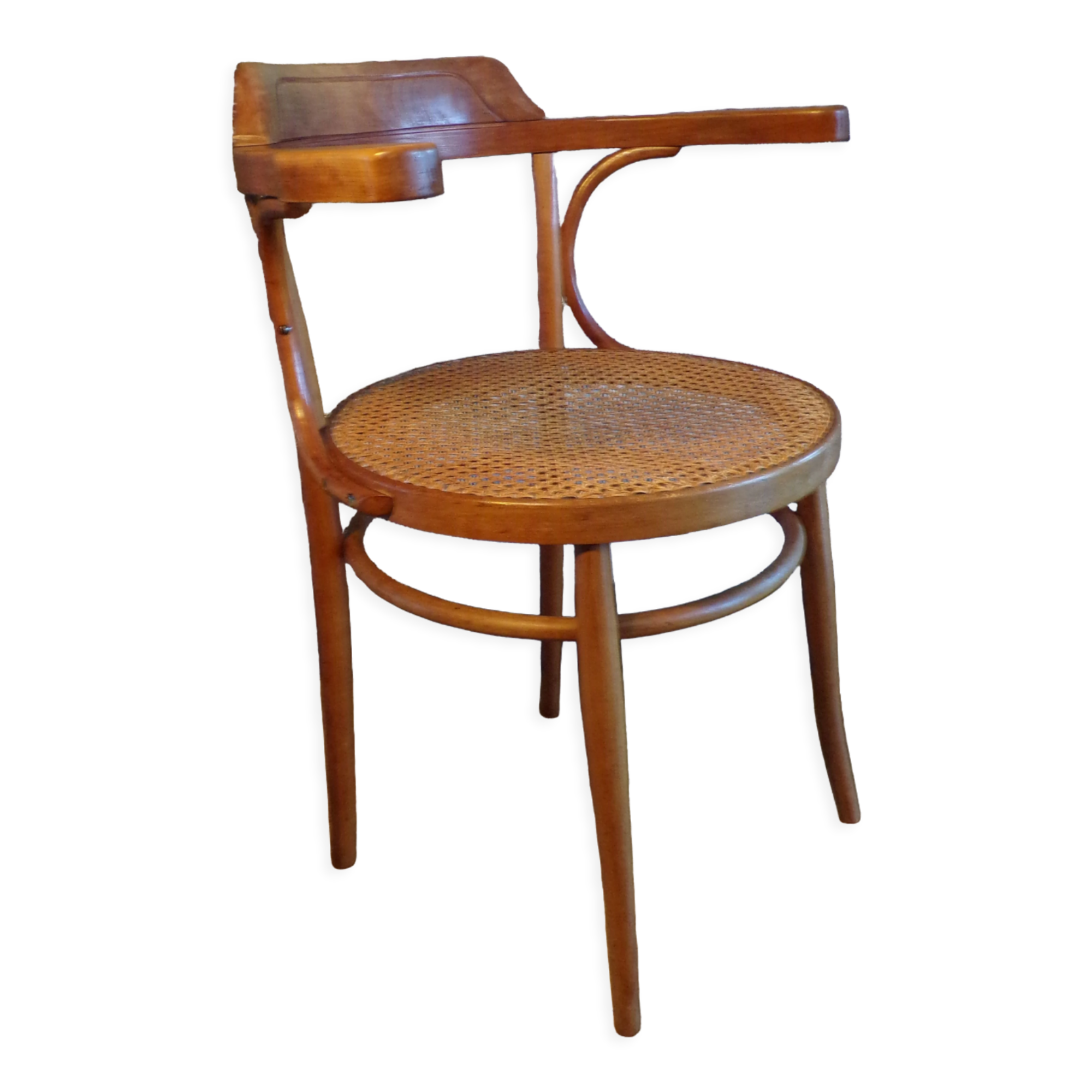 Vintage curved wood armchair