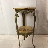 Vintage saddle in albathus and brass