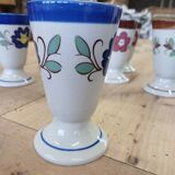 7 old glazed stoneware mazagrans
