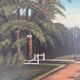 Vintage original coastal landscape oil painting, signed seaside art