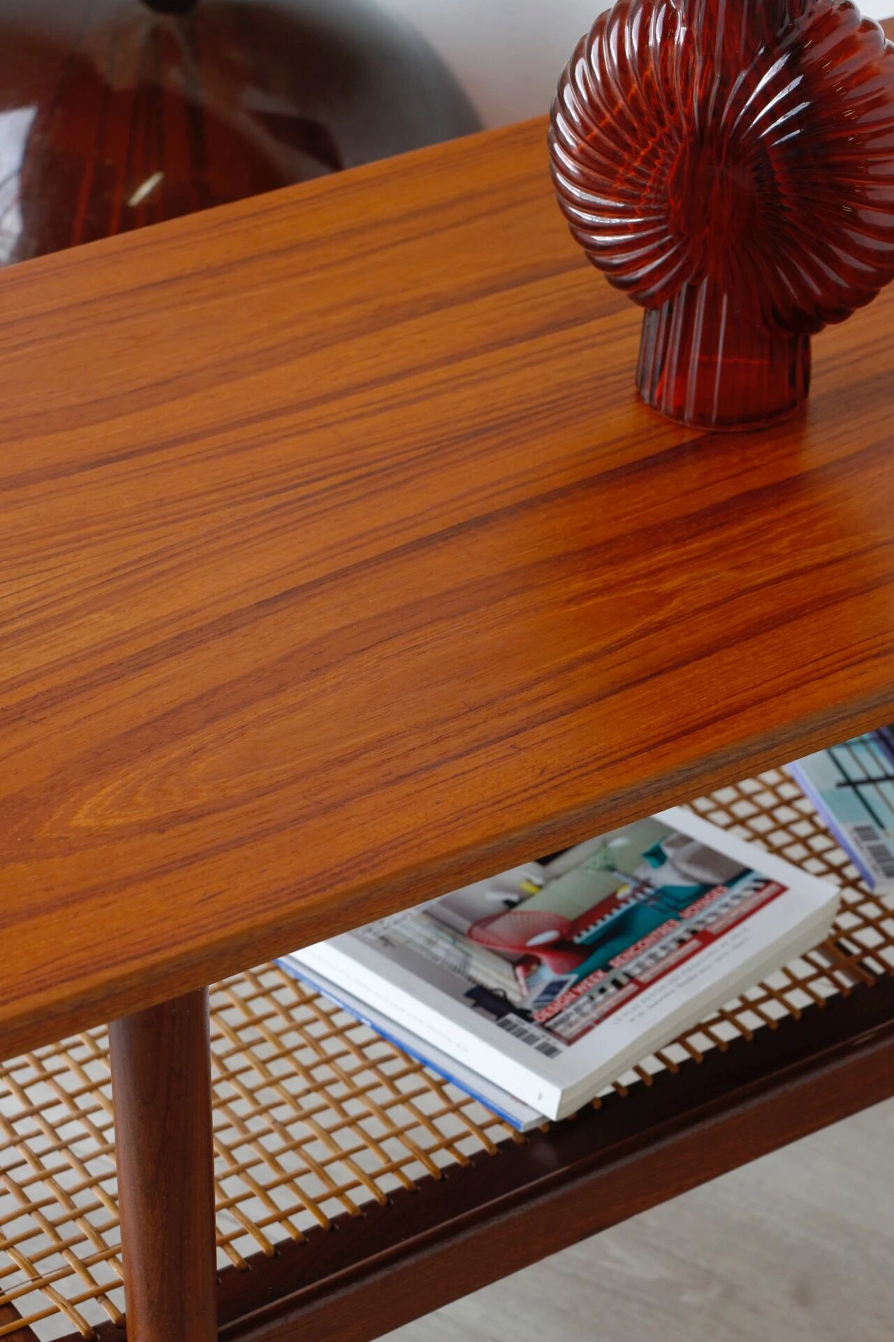 Table basse danoise double plateau en teck 1960