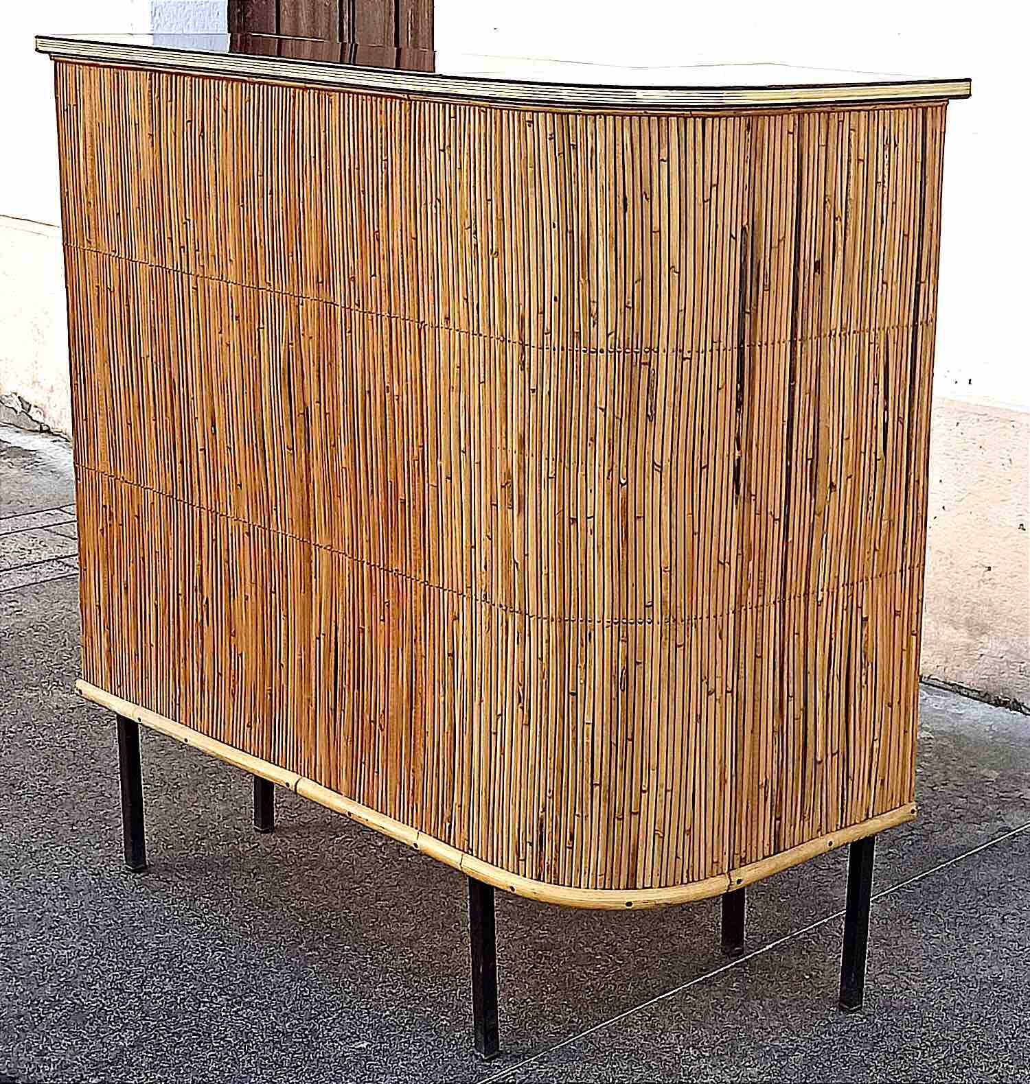 1950s wicker bar, height 108.5 cm