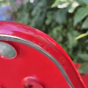 Omstak chair by Rodney Kinsman, vintage red metal.