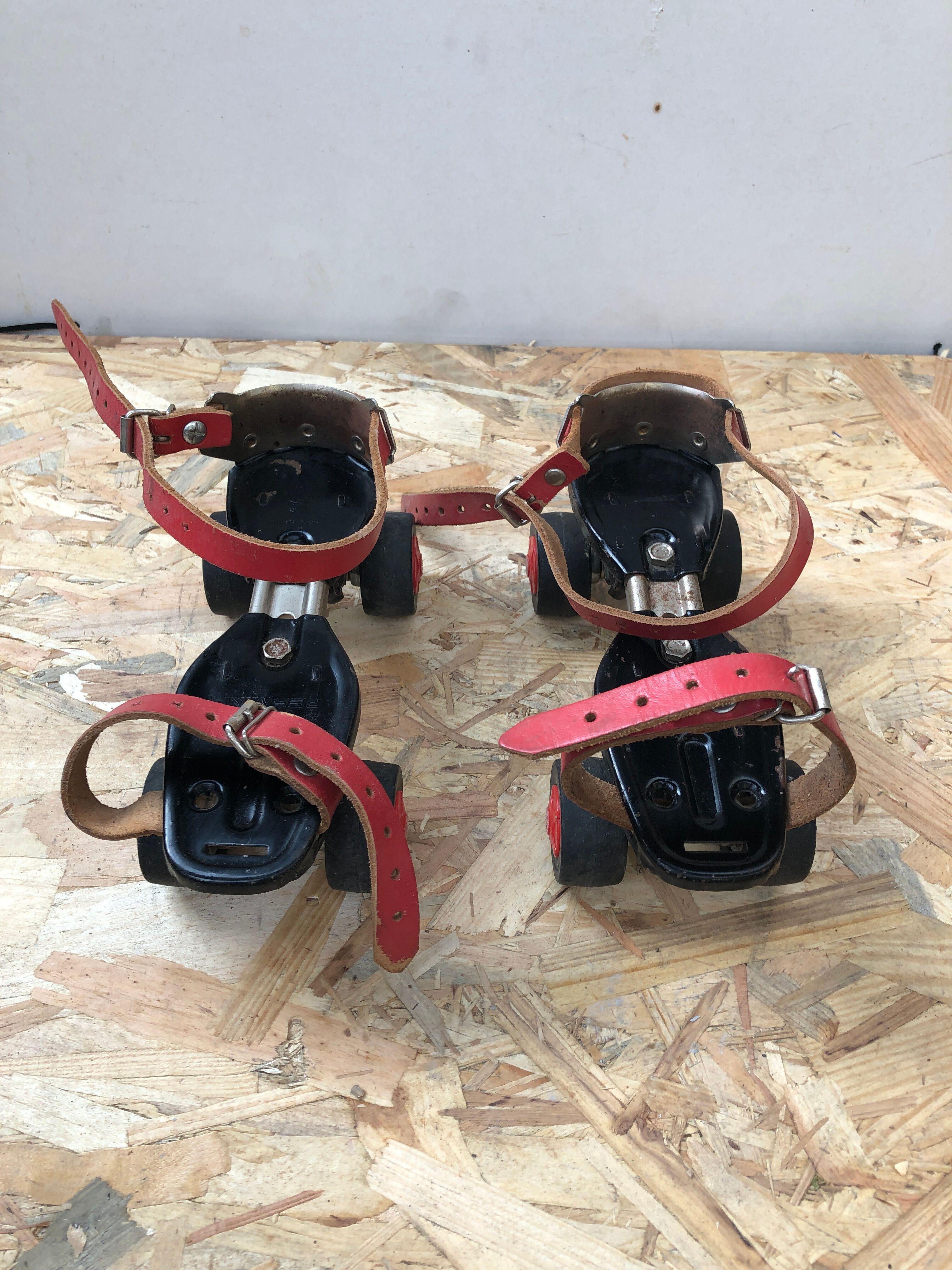 Old pair of roller skates germina metal black