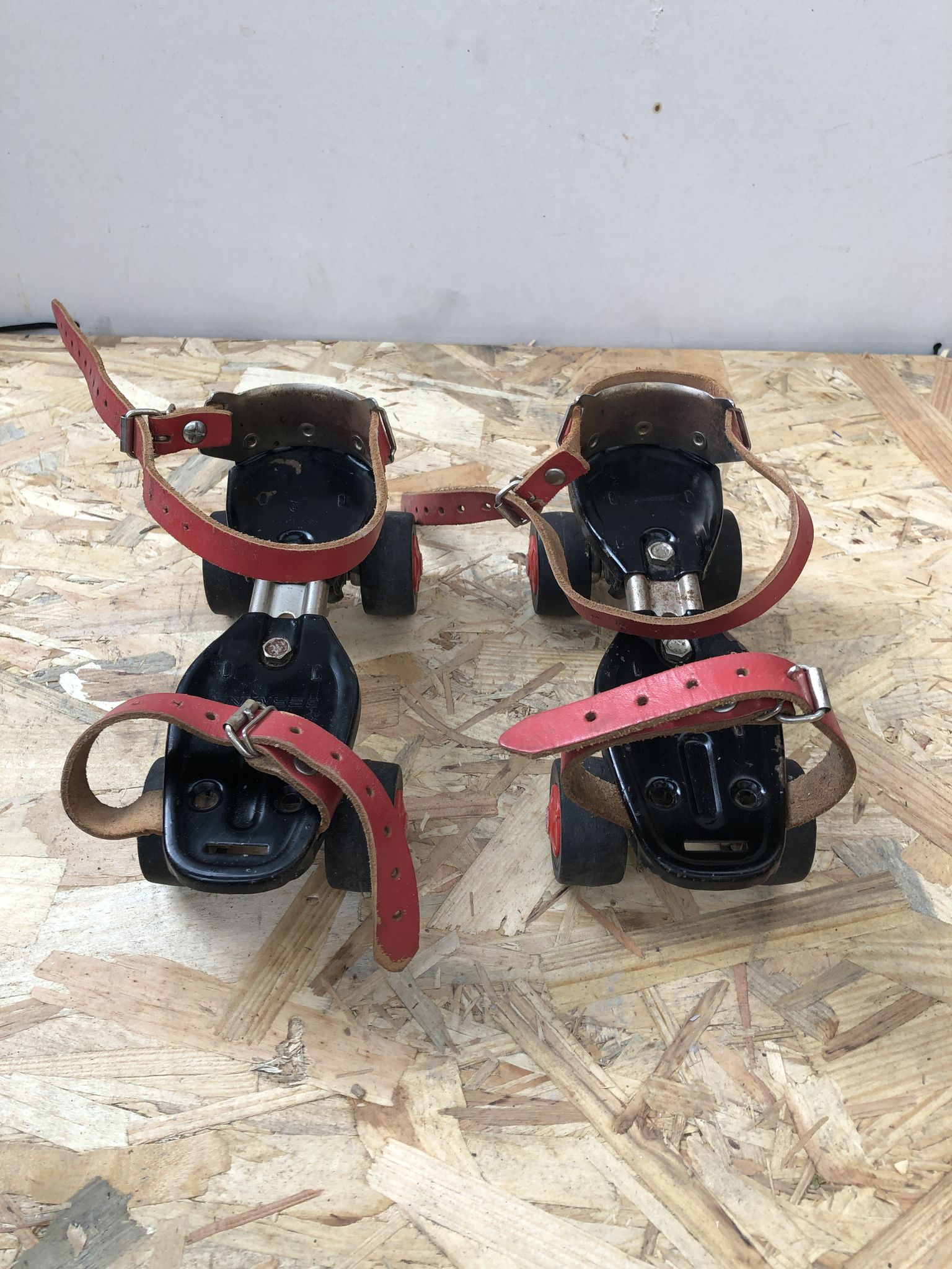 Old pair of roller skates germina metal black