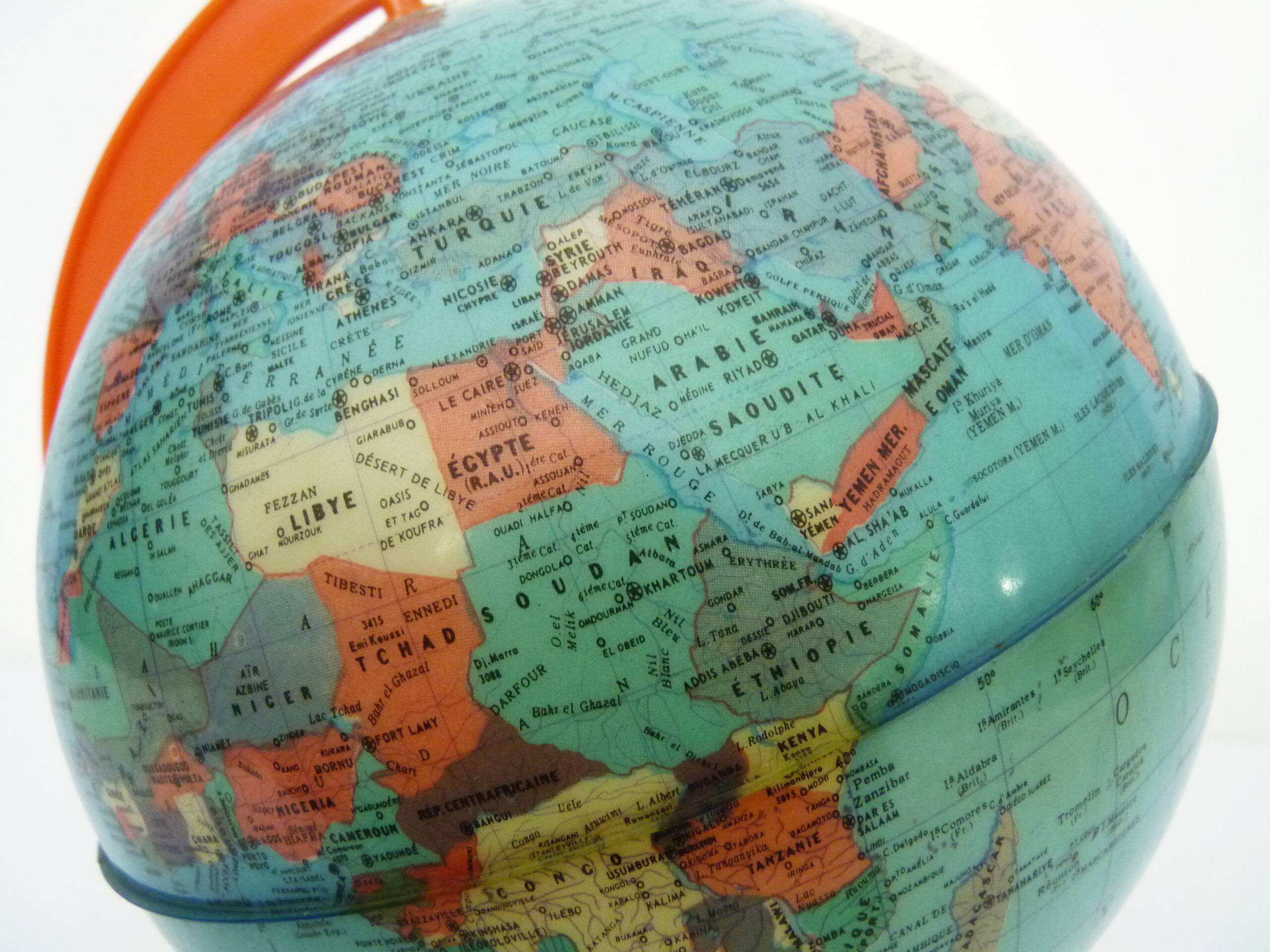 Globe terrestrial map world Editions Rico Florence Year 70