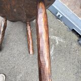 Old wooden side table vintage tree trunk décor