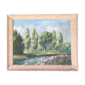 Landscape painting at the river