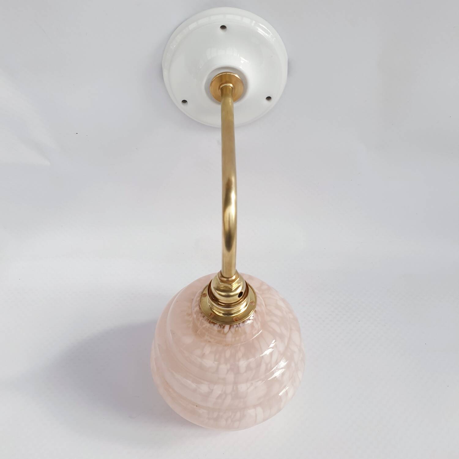 Swan neck and speckled glass wall lamp