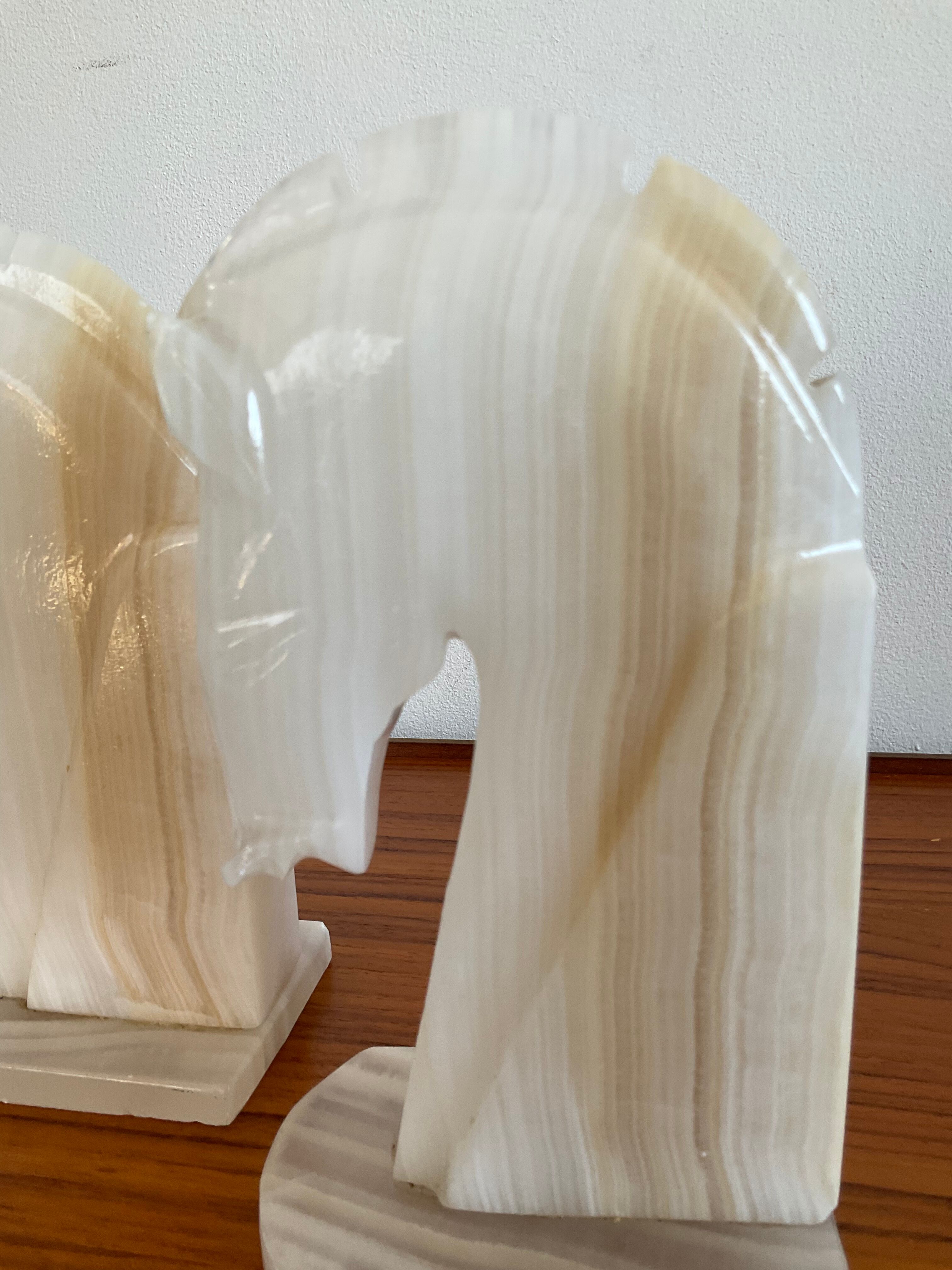 Pair of horse bookends in onyx 70s