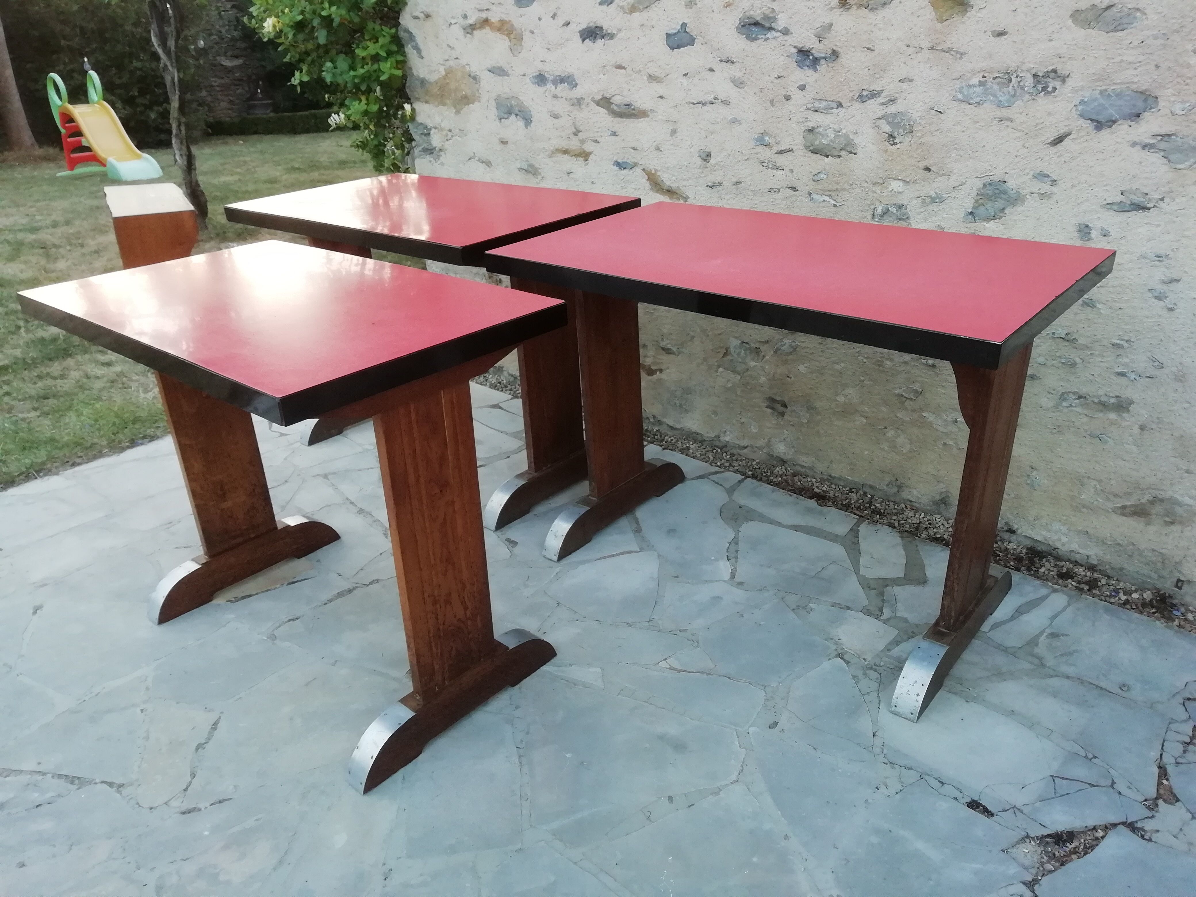lot of 3 vintage bistro tables