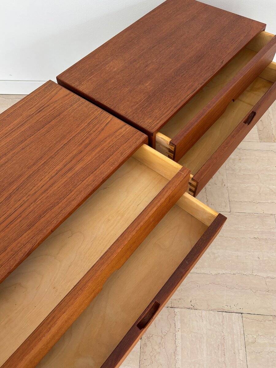 Scandinavian Teak Nightstands by Kai Kristiansen for Aksel Kjersgaard, Denmark, 1960s, Set of 2