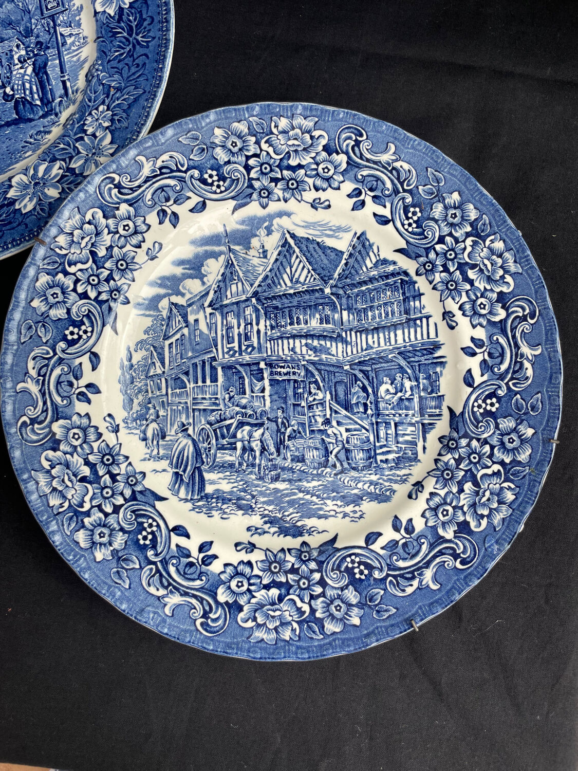 Tudor ware home décor old blue english porcelain plate