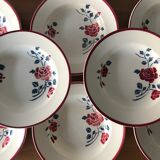 Set of 8 old deep plates Badonviller