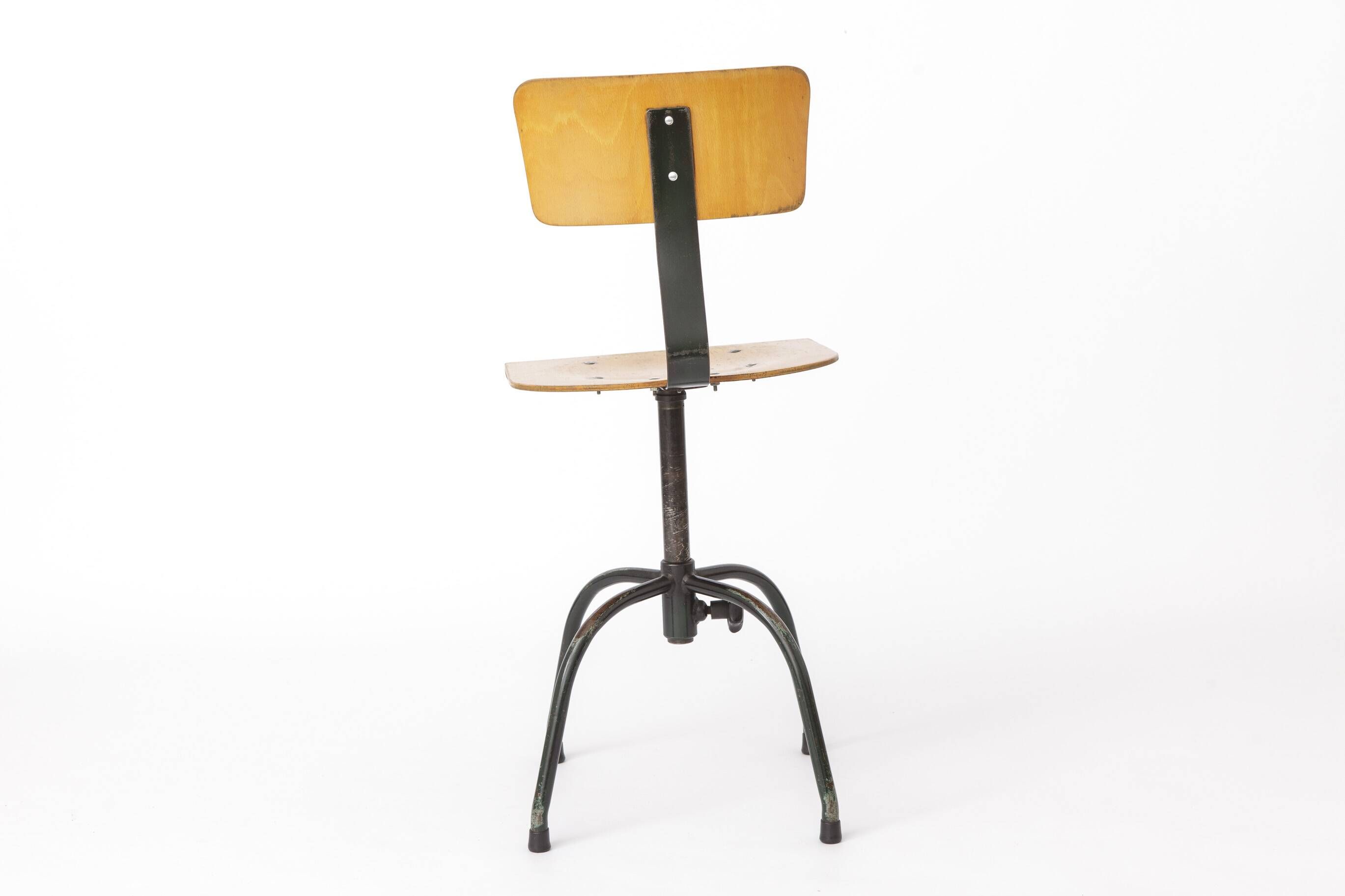 Industrial Swivel Chair by Heni Germany, 1950s Bauhaus Workshop Chair 1950