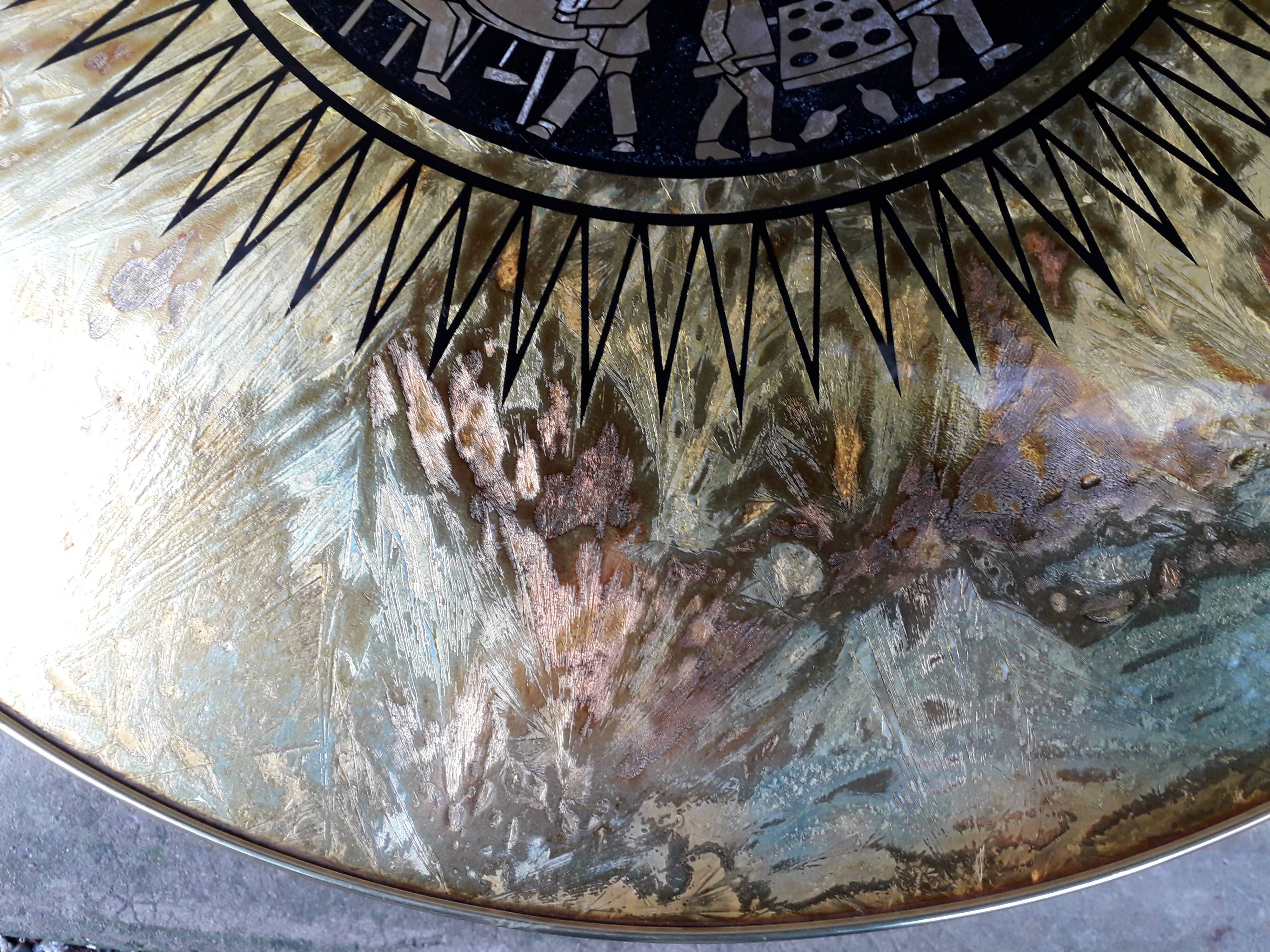Vintage coffee table compass feet