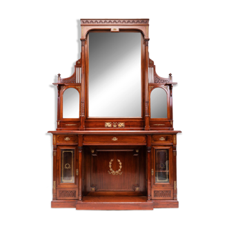 Large Antique Console Table with Mirror, 1910s