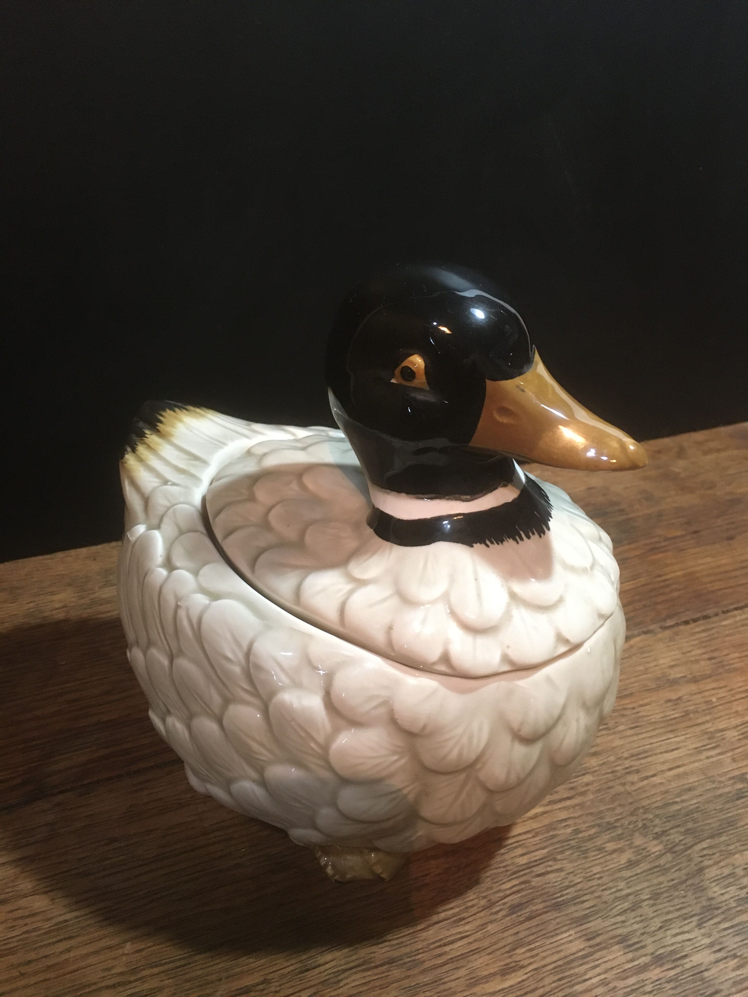 Tiled duck with lid (Japan)