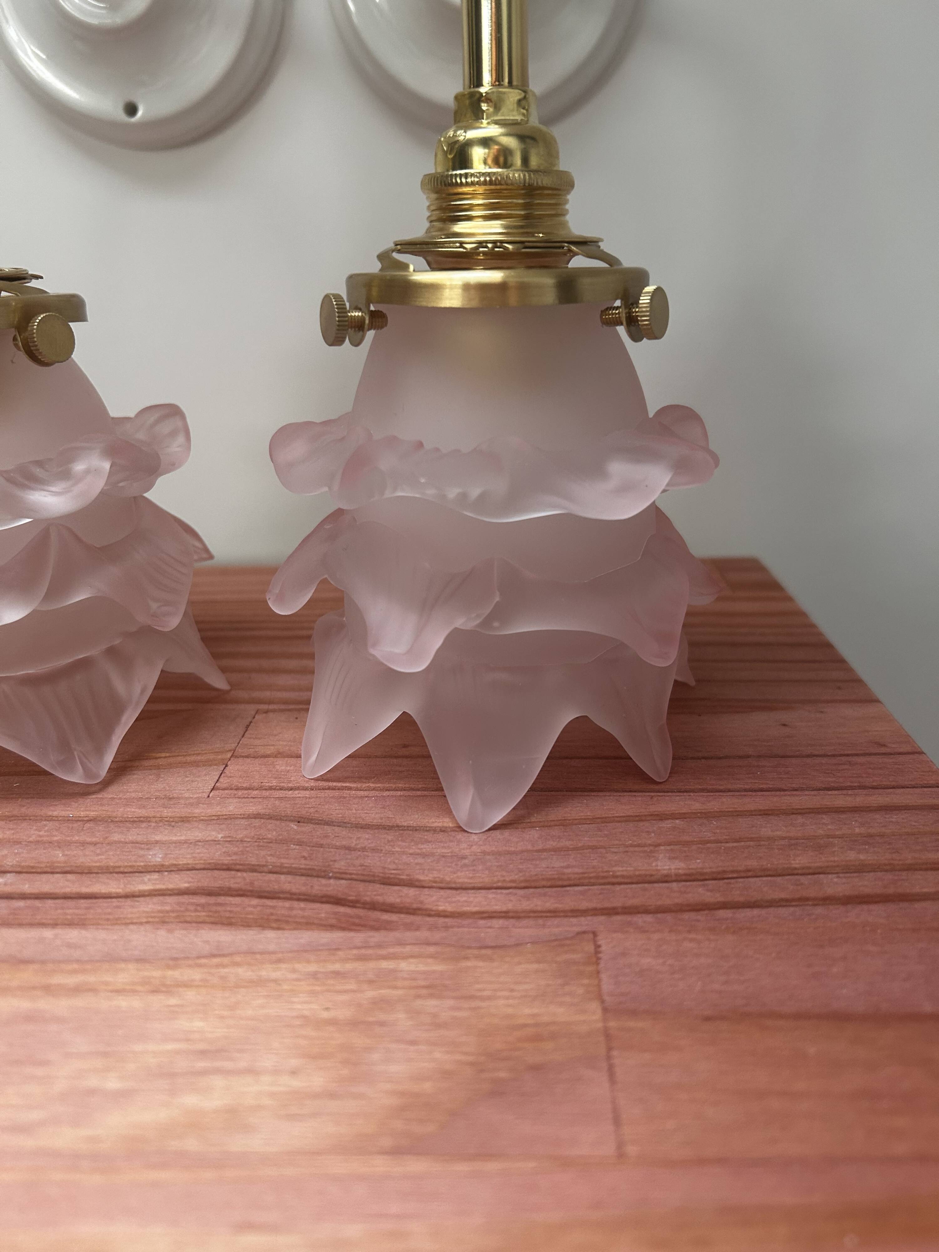 Pair of tulip flower wall lights