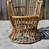 Emmanuelle-style wicker armchair, 20th century