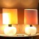 Pair of vintage opaline glass lamps, Limburg, 1968