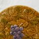Set of 3 slip dessert plates. Fruit decor.