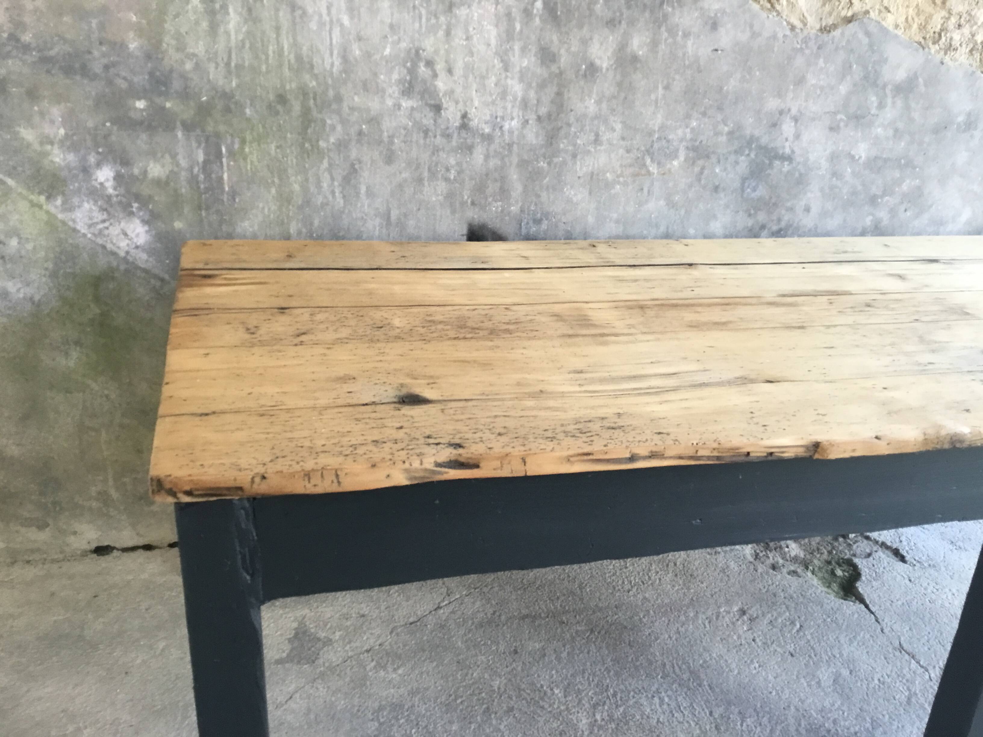 Farm table 230 cm - black base - early 20th century