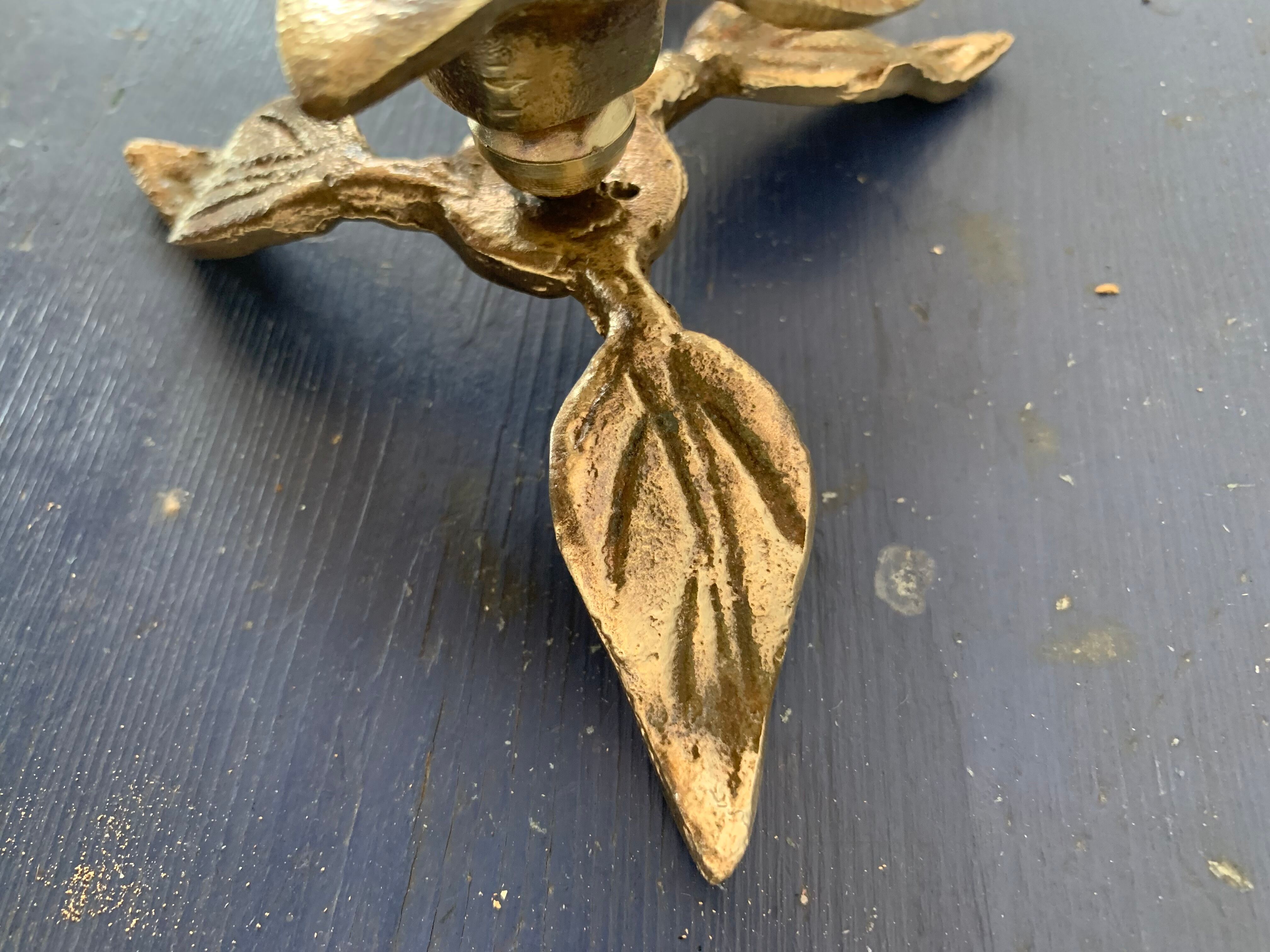 Set of 2 bronze candle holders