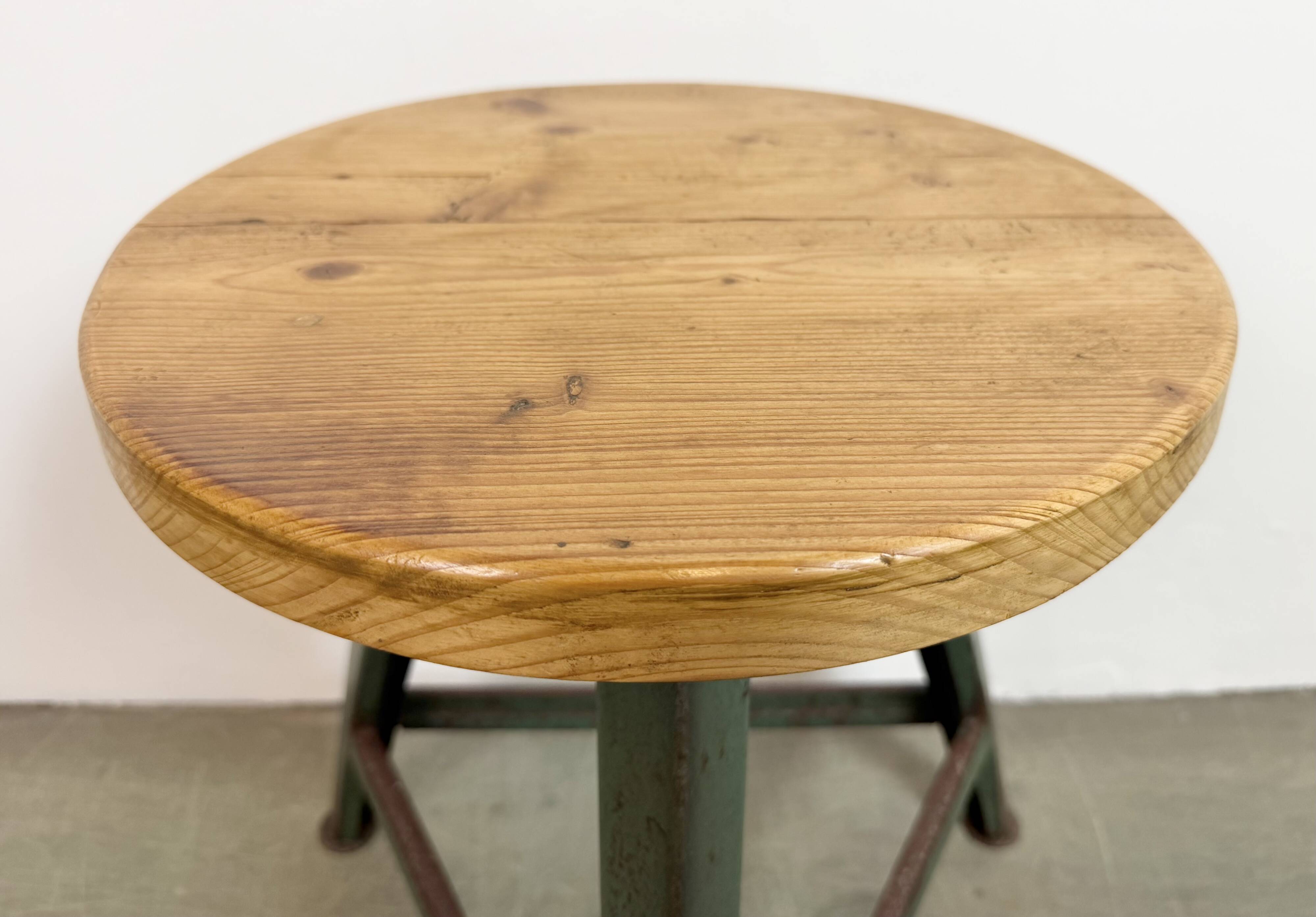 Green Industrial Workshop Stool, 1960s