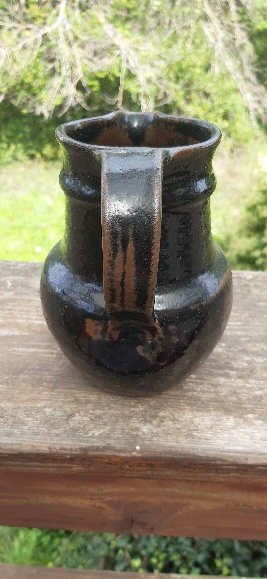 Glazed terracotta pitcher, France, 1980s