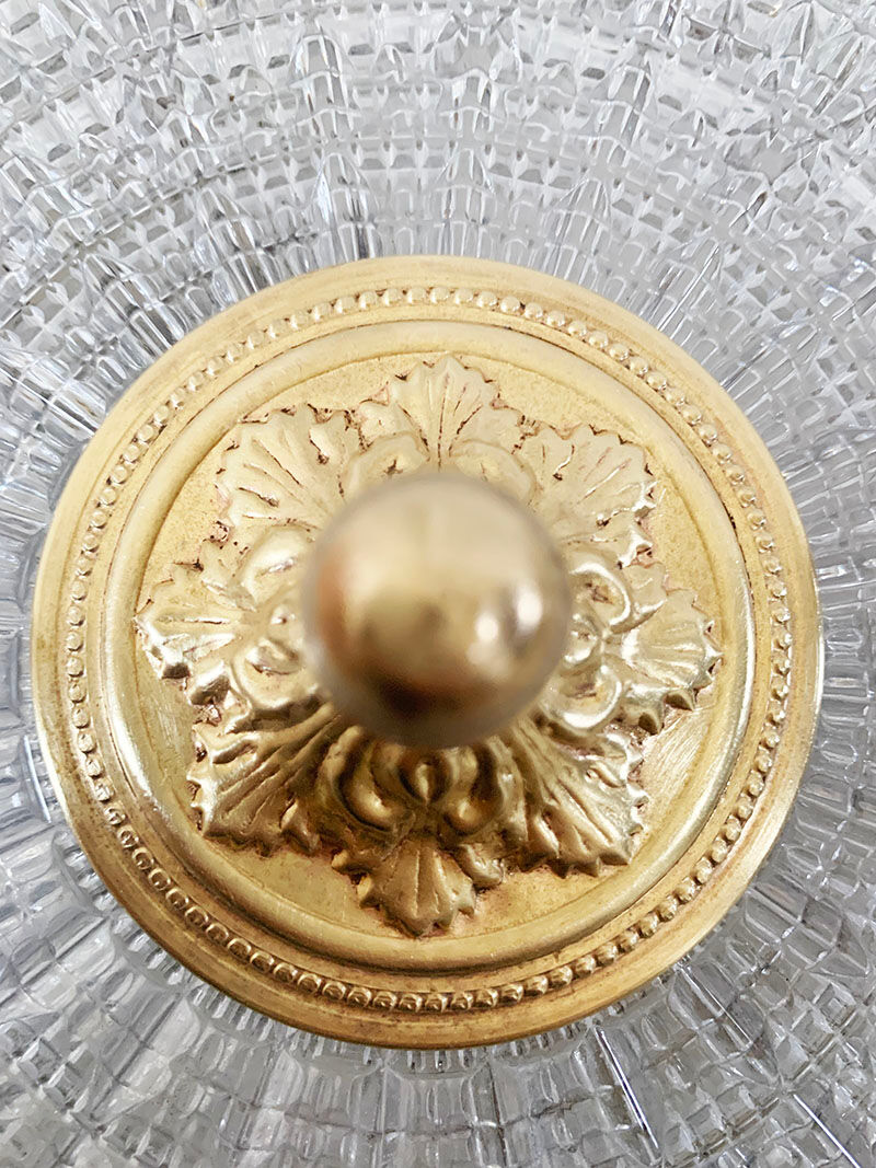 Ceiling lamp in glass and brass