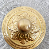 Ceiling lamp in glass and brass