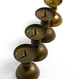 4 rare large heavy Mid Century brass candlesticks from a Bavarian church