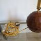 70's wooden ball lamp stands