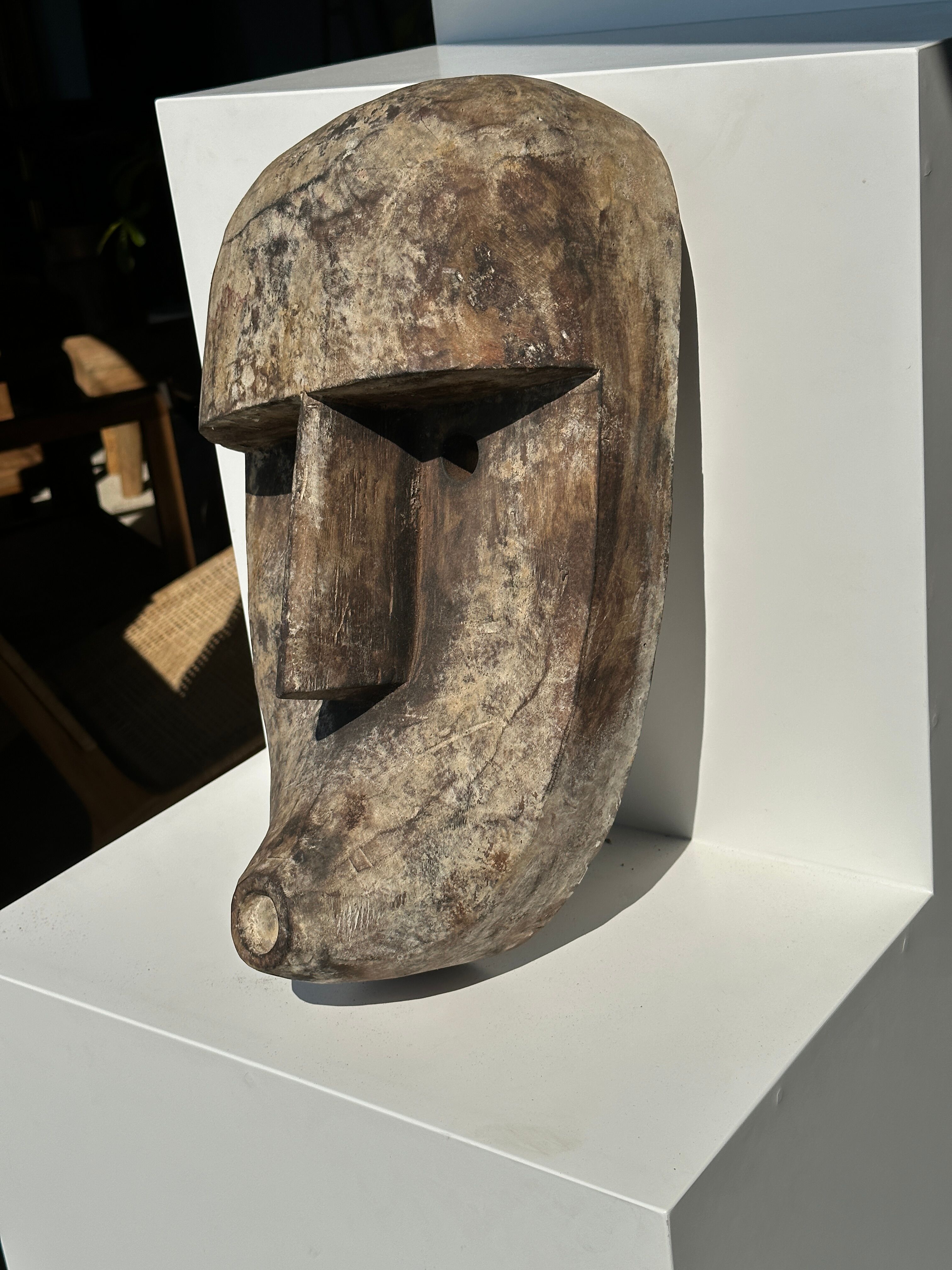 Large Timor mask in patinated wood H:50cm (2)