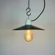 Industrial green enamel pendant light, 1970s