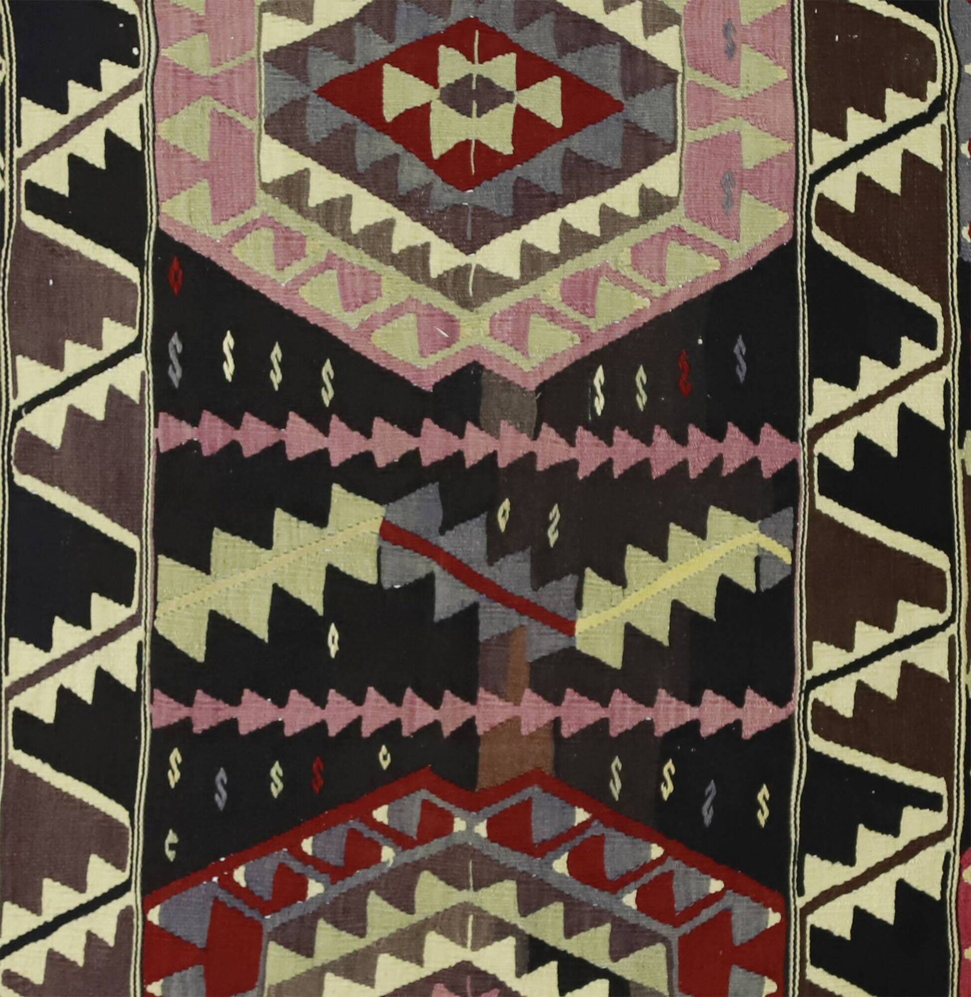 Turkish Kilim Yoruk Vintage 175x282 cm Geometric Brown and Beige