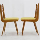 1960s Set of Four Restored Rare Dining Chairs, Czechoslovakia