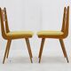 Ensemble de quatre chaises de salle à manger rares restaurées des années 1960, Tchécoslovaquie