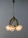 Brass and Glass 6-flamming Chandelier, 1980s