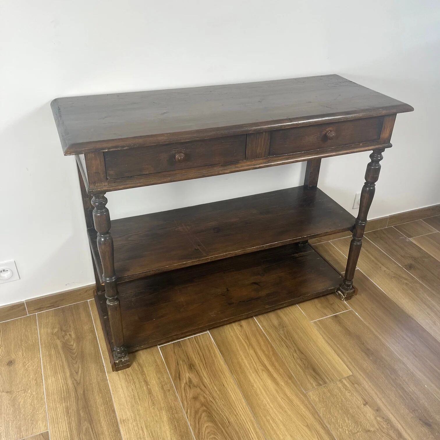 Antique solid wood console – early 20th century